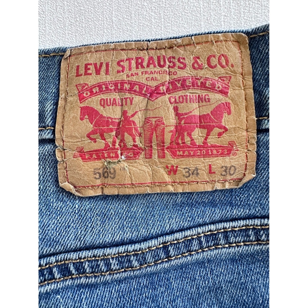 Levis 569 Loose Straight Fit Mens Jeans Blue Denim W34 L30 Medium Wash - Picture 4 of 11